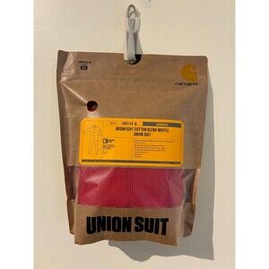 NWT Carhartt Midweight Red Cotton Blend Waffle Union Suit - UM0130-M - Men's XL